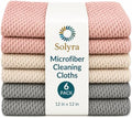 Solyra Non-Toxic Microfiber Kitchen Cleaning Cloths, 6 Pack, 12 x 12 in by Solyra