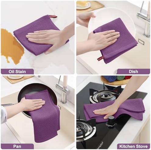 Homaxy 10 Pack 100% Cotton Kitchen Towels and Dishcloths Set - Image 5