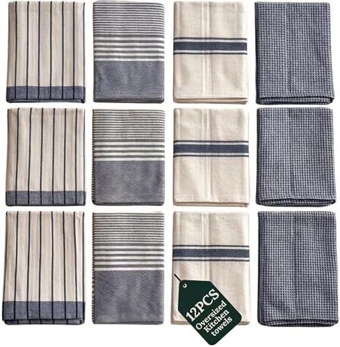 Cloud Scape Pack of 12 Kitchen Towels, Absorbent & Oversized by CloudScapeLinen