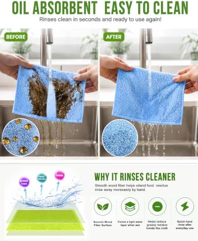 COOLMI Kitchen Dish Cloths, Easy-Rinse Dish Towels - Image 2