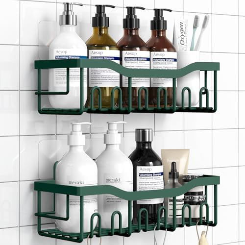 EUDELE Shower Caddy 2 Pack, Adhesive Shower Organizer by EUDELE