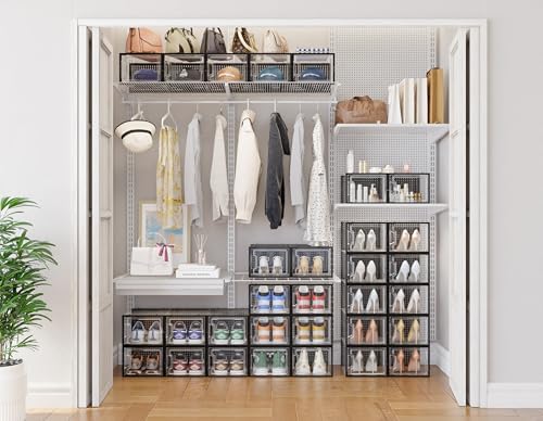 HOMIDEC XL Clear Shoe Storage Boxes, Stackable Shoe Organizer - Image 2
