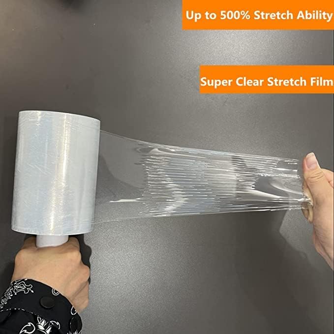 4-Pack Industrial Mini Clear Stretch Wrap Film 80 Gauge 5.1" 1000ft - Image 2