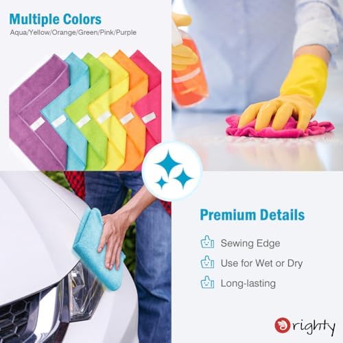 Orighty Microfiber Cleaning Cloth, Cleaning Rags, 12 Pack, 12x11 in - Image 6