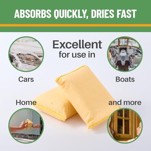Evelots Car Windshield Cleaner, Defogging Chamois Sponges - Image 4