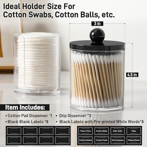 4 Pcs, Acrylic Qtip Holder Dispenser - Image 3