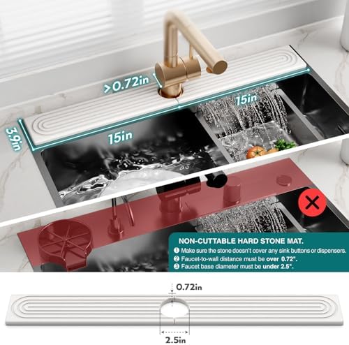 eormoe 30 Inch Faucet Mat for Kitchen Sink - Image 4