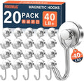 FINDMAG Magnetic Hooks, 40LB+ Heavy Duty Magnetic Hook, 20 Pack by FINDMAG