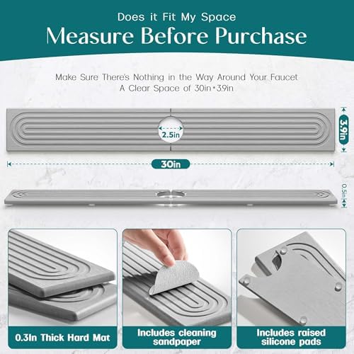 eormoe 30 inch Kitchen Faucet Absorbent Mat - Image 2