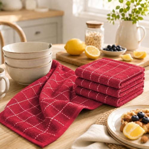 Kitinjoy 100% Cotton Terry Kitchen Towels, 13”x 28” - Image 3