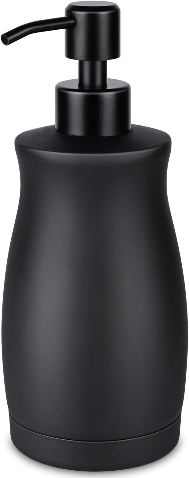 Stainless Steel Countertop Matte Black Soap Dispenser Liquid Bottle by MasterofLifeOptimization