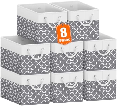 Fab totes Storage Bins 8-Pack, Foldable Storage Baskets by Fabtotes