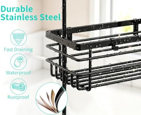 HapiRm Hanging Shower Caddy – For Renters & Small Bathrooms, Fits Shower - Image 5