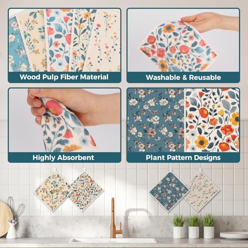wlich 10 Pack Swedish Dishcloths, Reusable Kitchen Towels - Image 4