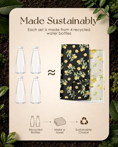 Miss Adola Reversible Microfiber Kitchen Towels Set of 2, Lemon Refreshment - Image 2