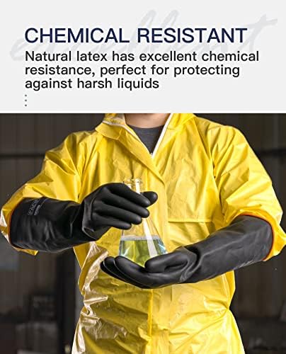PACIFIC PPE 18 Inch Latex Chemical Resistant Gloves, Waterproof, Heavy Duty - Image 4