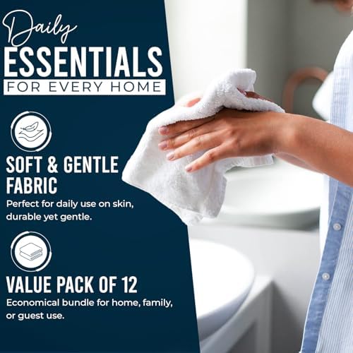 DAN RIVER 12 Pack Cotton Wash Cloths Set - Image 3