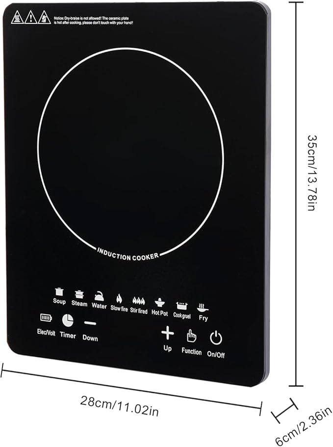 2200W Smart Induction Cooktop, Portable Electric Burner with Touch Panel, 8 Cooking Presets, Adjustable Power & Temp, LCD Display, Auto Pot Detection & Shut-off, 3-Hour Timer for Home & Outdoor Use