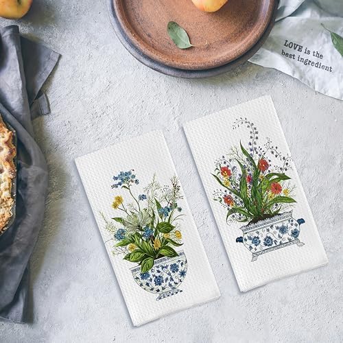 Chinoiserie Floral Kitchen Towels Set of 2 - Image 4