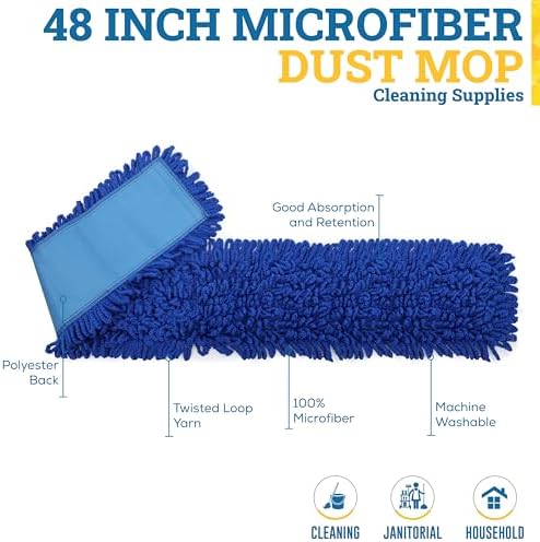 KLEEN HANDLER 48" Microfiber Dust Mop Head Replacement, 1 Pack - Image 2