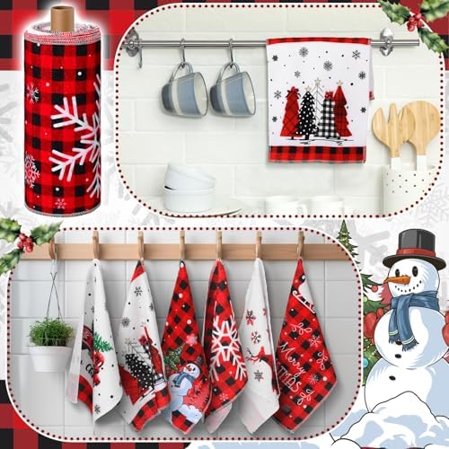 Mindsoft 36 Pcs Christmas Reusable Paper Towels Rolls Washable Bulk Christmas - Image 2