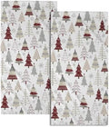 Christmas Tree Bathroom Hand Towels 2PCS 28x14 Inch Christmas Pine Tree Towels by Granbey