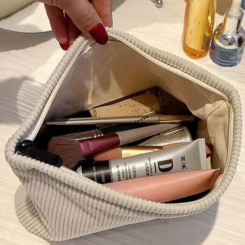 SxoSyo Corduroy Makeup Bags Women, Large Cosmetic Pouch - Image 2