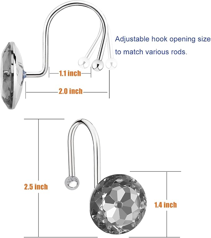 12PCS Shower Curtain Hooks Rings - Image 2