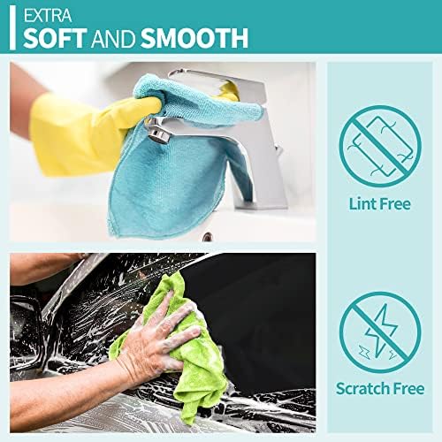 Microfiber Cleaning Cloth, 100 Pack Cleaning Rags, Lint Free Reusable All - Image 5