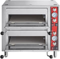 Double Deck Countertop Pizza Oven, 18-Inch, 2 Independent Chambers, Stainless Steel, 3200W Electric, 28x23.25x26.38 Inches, Commercial Bakery