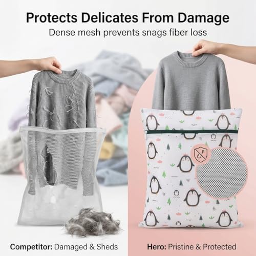 Mesh Laundry Bags for Delicates – 5-Pack | Durable Honeycomb Mesh, Protects - Image 3