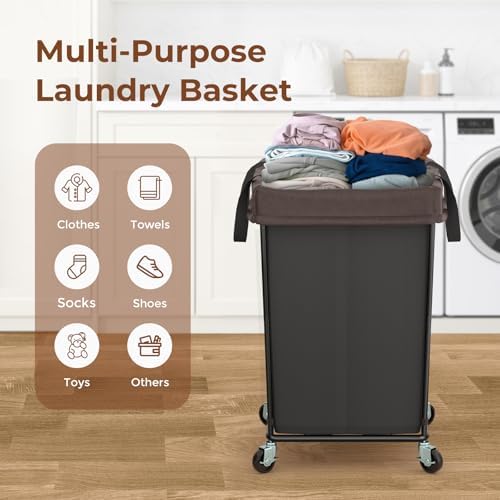 Rolling Laundry Basket with Wheels, 160L Rolling Laundry Hamper with Wheels - Image 6