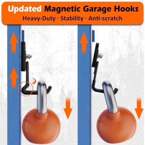Heavy Duty Magnetic Garage Hooks, 4 Pack Strong Large Magnet Hook - Image 5