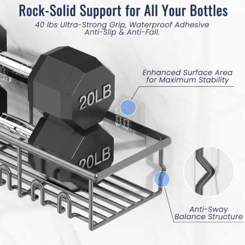 8 Pack Adhesive Rustproof Shower Caddy - Image 4