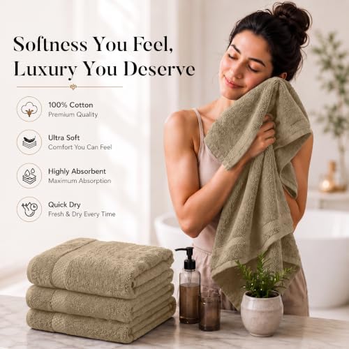DAN RIVER 600 GSM Cotton Large Bath Towels Set of 4, 27 x 54 Inches - Image 6