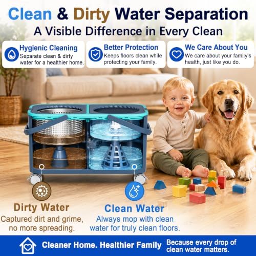 Easy-Rinse Mop Bucket Gen 2, Clean/Dirty Water Separation - Image 3