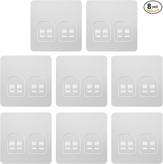 8 Pack Shower Caddy Adhesive Replacement, Strong Adhesive Double Hooks by Lsnisni