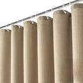 Dynamene Extra Long Waffle Shower Curtain 256 GSM Fabric 72x96 Beige/Khaki by Dynamene