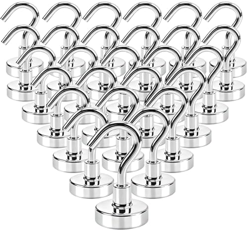 26Pack Magnetic Hooks for Cruise Cabin Essential, 0.63" Heavy Duty Magnet Hooks by Unknown