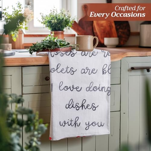 Maison d' Hermine Kitchen Towels Set of 3 Reusable 100% Cotton 27.50" x 20" - Image 6
