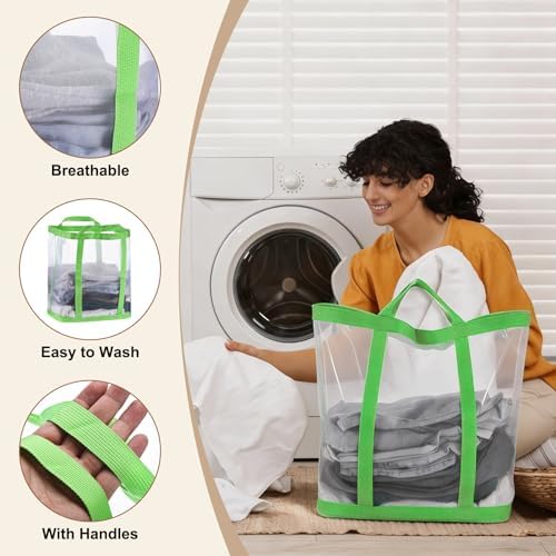 uxcell Collapsible Laundry Basket, Mesh Hamper - Image 6