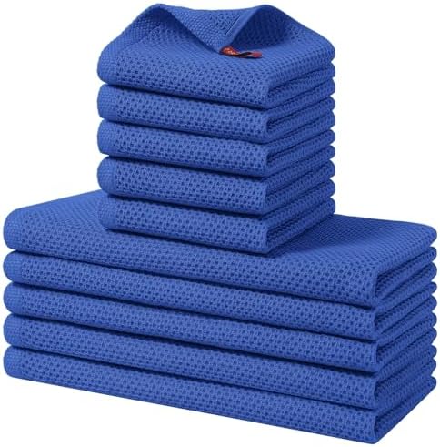 Homaxy 10 Pack 100% Cotton Kitchen Towels and Dishcloths Set by Homaxy