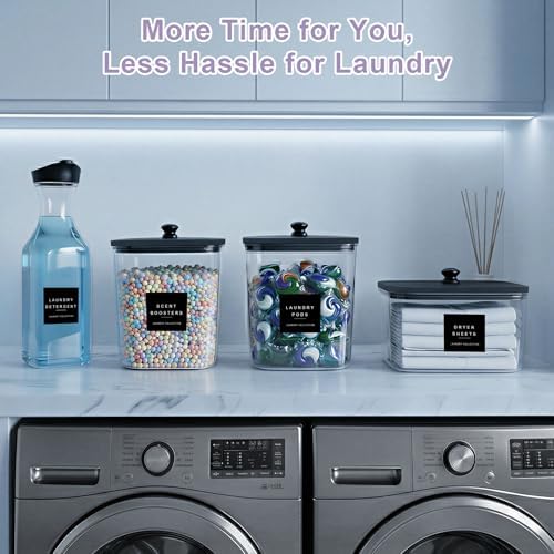 POLRAI Laundry Pod Containers and Dryer Sheet Holder and Laundry Detergent - Image 7