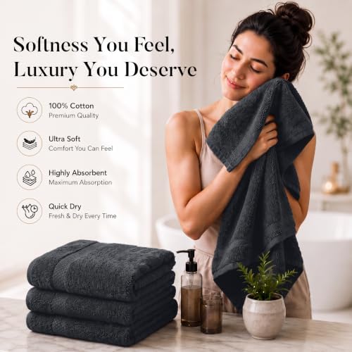 DAN RIVER 600 GSM Cotton Large Bath Towels Set of 4, 27 x 54 Inches - Image 6