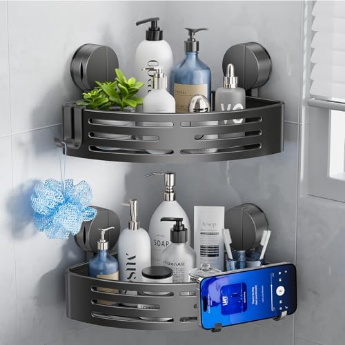 Suction Cup Shower Caddy, No Drilling Corner Shower Shelves Heavy Duty by ONXEBornforqualityNeverWasteYourMoney