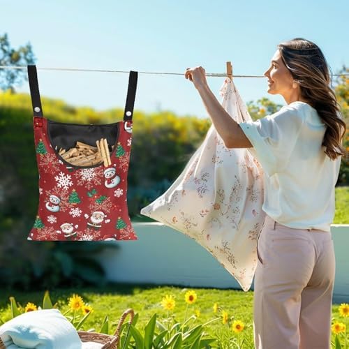 Christmas Theme Handy Clothespin Bags Maple Leaf Space-Saving Clothespin - Image 2