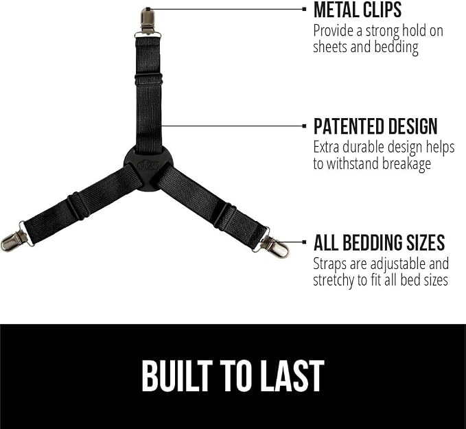 GORILLA GRIP Patented Bed Sheet Holders, Adjustable Elastic Fasteners - Image 3