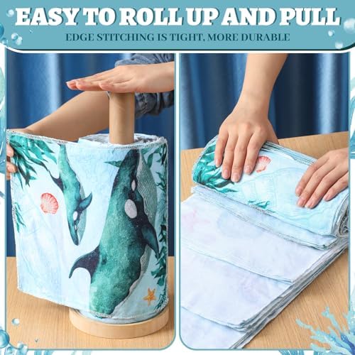 36 Pack Reusable Cloth Kitchen Paper Towels, Sea Animals Style - Image 4