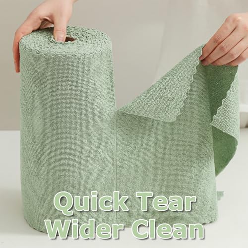 Jessy Home 80 Pack Microfiber Cleaning Cloth Roll Reusable Paper Towels 12"x12" - Image 3