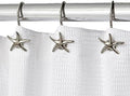 Starfish Shower Curtain Hooks – 12-Pack Decorative Chrome Bathroom Hooks by HERMOSACOLLECTION